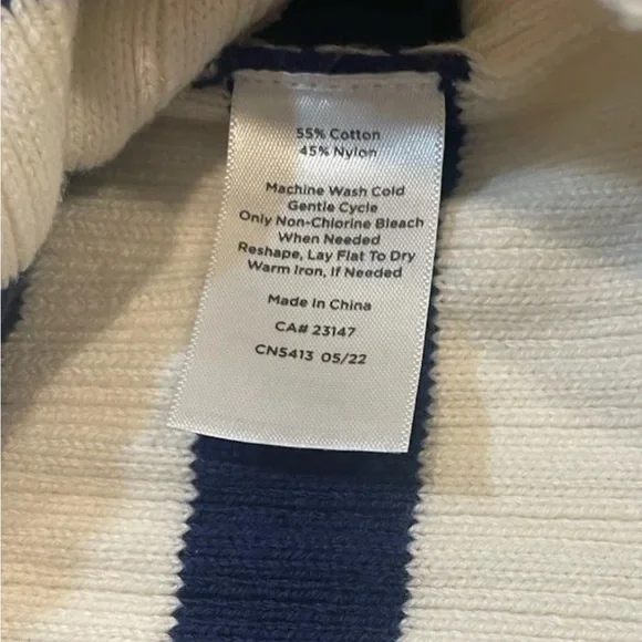 Talbots Women's Size Petite Large V Neck Breton Striped Cardigan Sweater - Picture 7 of 7